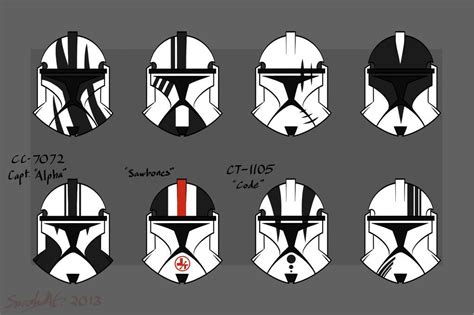 Clone-trooper helmet designs -Phase 1- by CorNocte on deviantART | Star wars background, Star ...