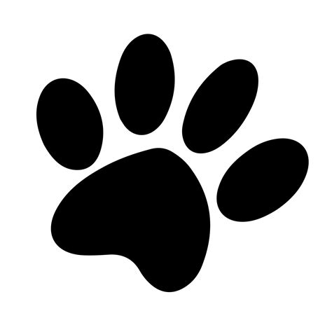 Animal paw silhouette. Paw prints. Dog or cat puppy icon. Pet footprint ...