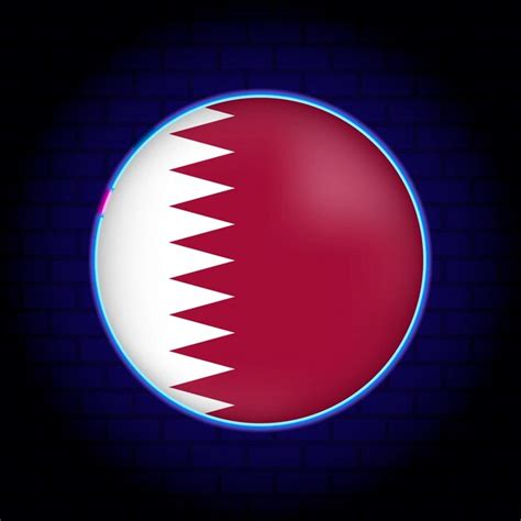 Premium Vector | Neon qatar flag vector illustration