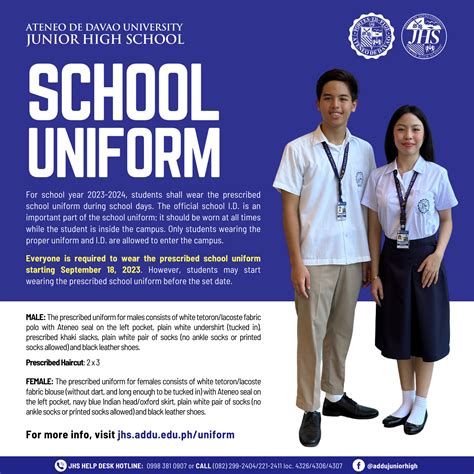 Prescribed School Uniform for SY 2023-2024 | Junior High Ateneo de Davao University - Davao City ...