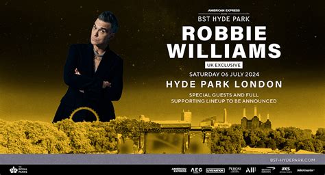 Robbie Williams Tickets BST Hyde Park 06 July 2024