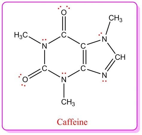 Below is the structure of caffeine, but its lone pairs are not shown. identify the location of ...