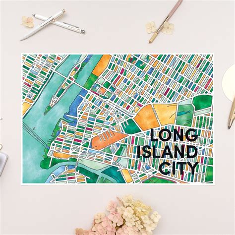 Long Island City Neighborhood Map Art Print - Etsy