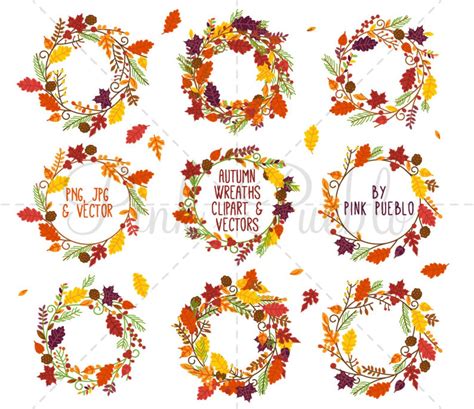 Thanksgiving Wreath Clipart Clip Art Thanksgiving Flowers - Etsy