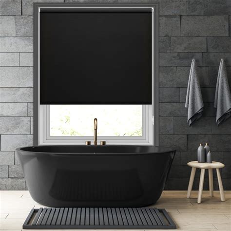 Mould Resistant Black PVC Waterproof Bathroom Roller Blinds