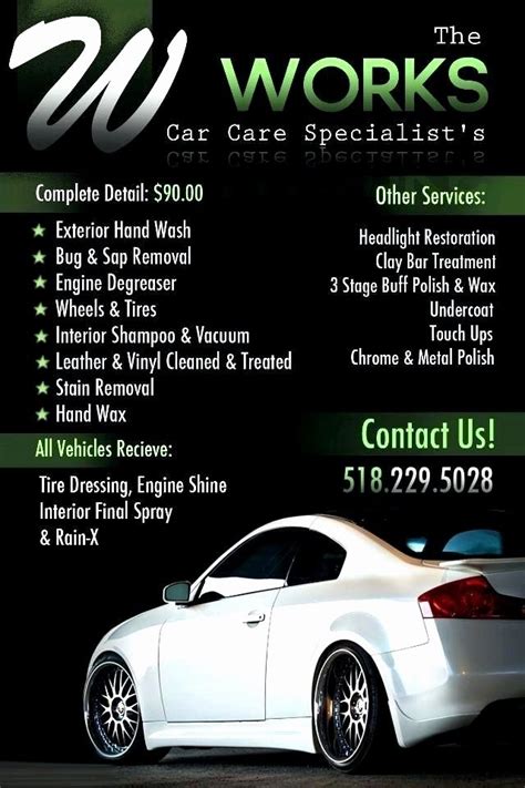 Auto Detailing Price List Template - Printable And Enjoyable Learning