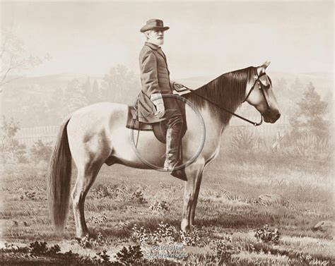 Vintage portrait of General Lee on his horse Traveler. | Stocktrek Images