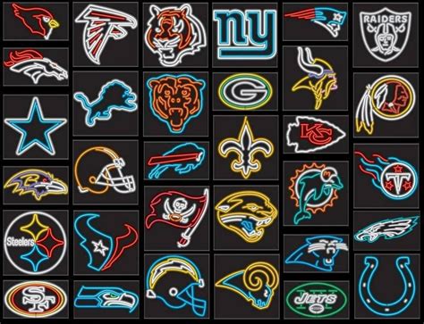 nfl neon logos | Nfl