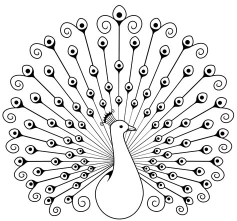 Peacock clipart black and white, Peacock black and white Transparent ...