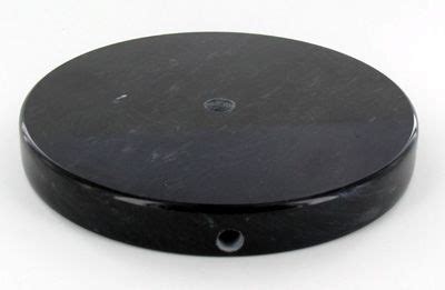 4" ROUND BLACK MARBLE LAMP BASE With 7/16" CENTER HOLE AND BOTTOM RECESS WITH WIRE WAY. | Marble ...