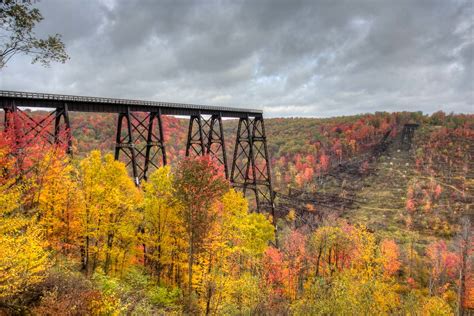 Admire The Fall Foliage From Atop Kinzua Bridge Skywalk In Pennsylvania