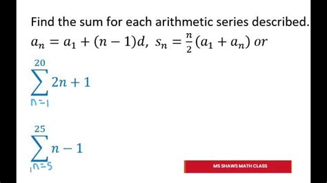 How To Calculate Sum Of Arithmetic Sequence