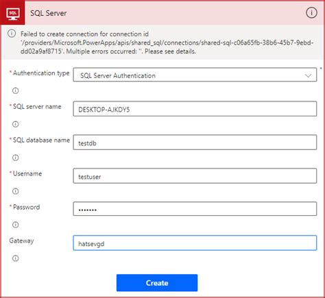 Error when connecting SQL server to Power Automate - Stack Overflow