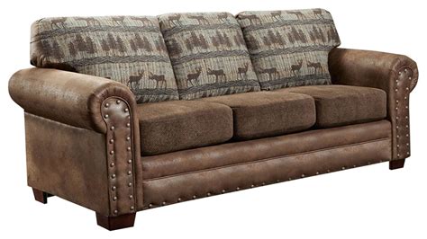 Deer Teal Sleeper Sofa - Rustic - Sleeper Sofas - by American Furniture Classics