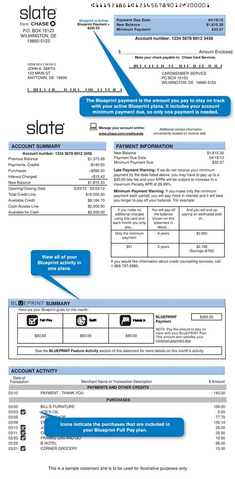 Chase Statement Template Web To See, Save Or Print A Statement, Choose The “statements” Button ...