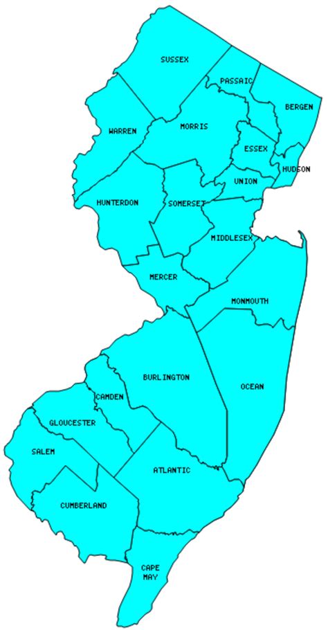 Counties In New Jersey Map - Map