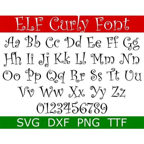 Curly Font SVG TTF Curl Letters Curly Cue Font Elf Font - Etsy Canada