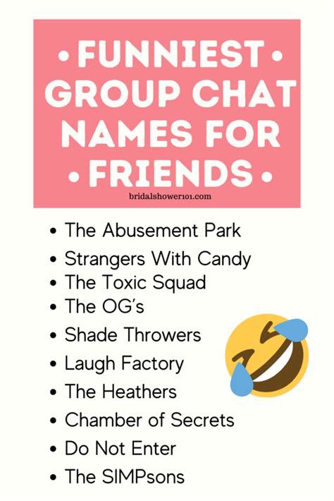 129 Funny Group Chat Names For Hilarious Friends | Bridal Shower 101