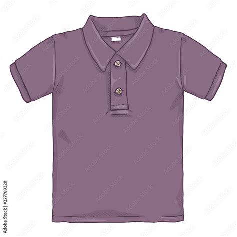 Vector Single Cartoon Illustration - Purple Polo Shirt Stock Vector | Adobe Stock