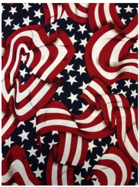 USA Flag Patriotic Print Cotton Fabric Quilt Fabric CS471