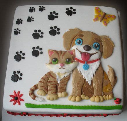 Kitten and puppy | Kitten cake, Puppy cake, Puppy birthday cakes