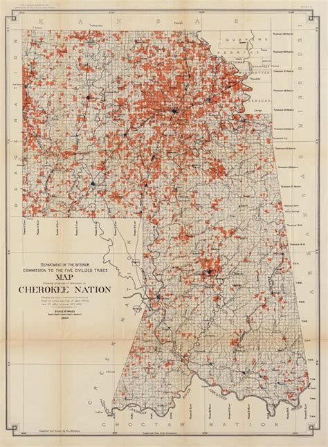 1903 Map of the Cherokee Nation Oklahoma | Etsy