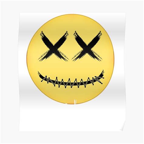 "Stitch smiley emoji emoticon mouth sewn shut" Poster for Sale by Krossnesss | Redbubble