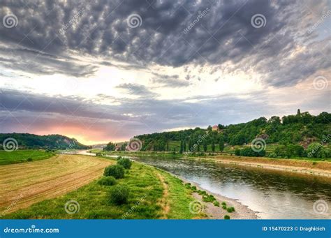 Elbe River Valley in Germany Stock Image - Image of growing, landscape ...