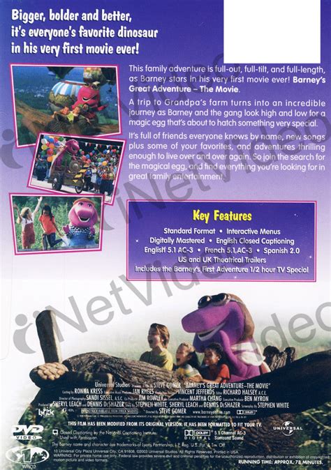 Barney's Great Adventure - The Movie on DVD Movie