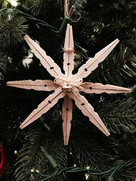 Clothespin Snowflake Clothespin Crafts Christmas, Wooden Clothespin ...