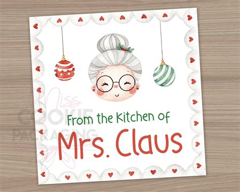 From the Kitchen of Mrs. Claus 2 Tag, Christmas Cookie Tag, Bakery ...