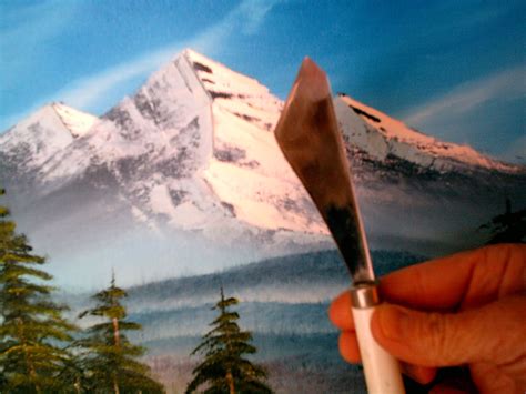 Happy Little Trees Studio: Using the Bob Ross Painting Knife for Mountain Snow