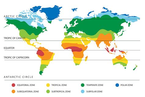 World Climate Map with Temperature Zones By Olena1983 | TheHungryJPEG