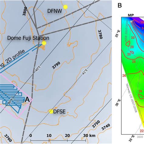 The Dome Fuji region, East Antarctica. (a) Radar data analyzed in this... | Download Scientific ...