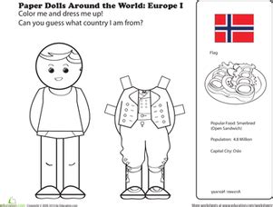 First Grade Paper Dolls Community & Cultures Worksheets: Paper Dolls ...