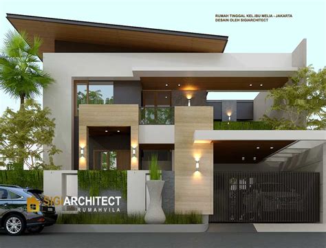 Desain Rumah Hook Minimalis Modern 2021, 2 Lantai Tipe 400 M2