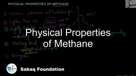 Physical Properties of Methane, Chemistry Lecture | Sabaq.pk - YouTube