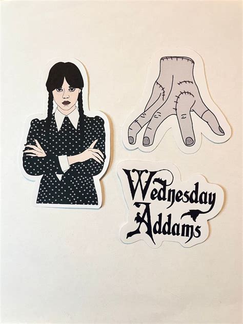 Wednesday Addams Stickers Thing the Addams Family Matte - Etsy Canada ...