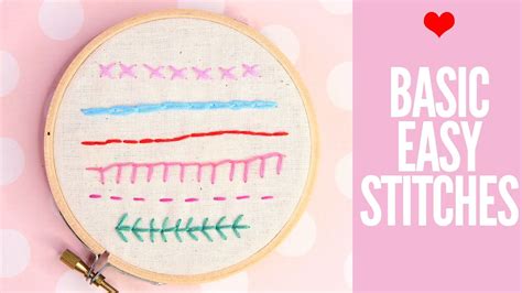 Hand Embroidery Stitches - BEGINNERS can do it! - PART 1 - YouTube