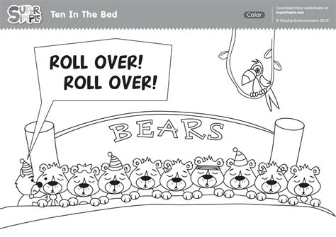 Ten In The Bed Coloring Pages - Super Simple