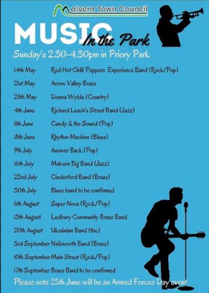 Music in the Park 2023 Malvern Hills, Worcestershire, UK - What's On, Forthcoming Events