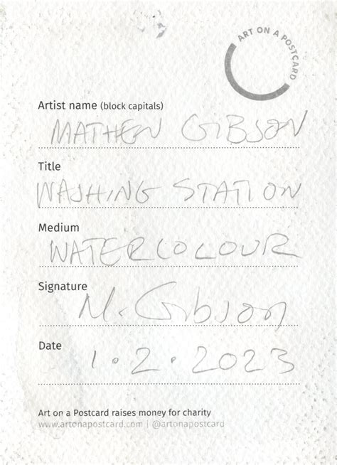 Lot 173 - Mathew Gibson - Washing Station – Art on a Postcard