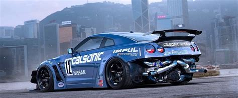 Nissan GT-R Drift Car with Exposed Rear-Mounted Turbos Rendered, Should Happen - autoevolution