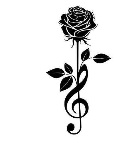 Rose on the end of Treble Clef Music Note Tattoos, Small Music Tattoos, Music Symbol Tattoo ...