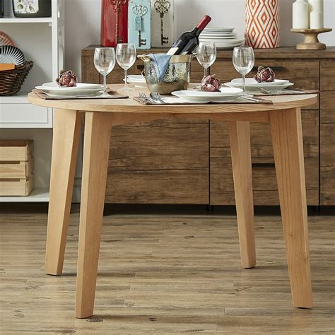 Weston Home Baxter Wood Angled Leg Round Dining Table, Light Oak - Walmart.com - Walmart.com