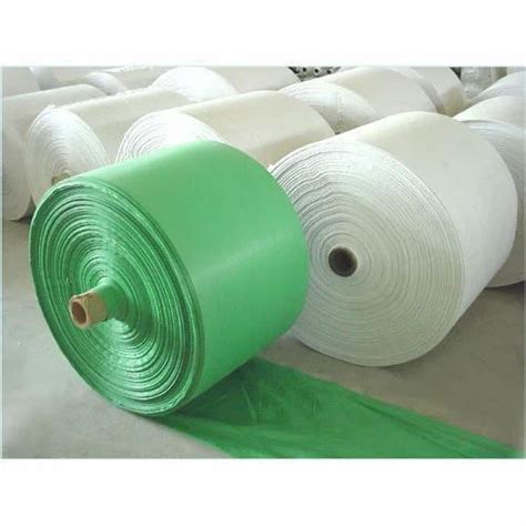 Green And White Plain Polypropylene Woven Fabric Roll, GSM: 200-250 at ...