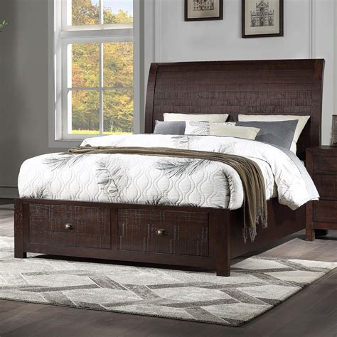 Winners Only Union BU1001KS King Storage Sleigh Bed with 2 Footboard ...