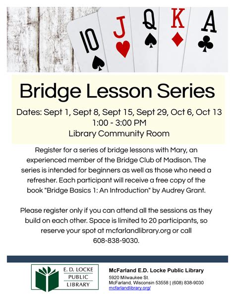 Bridge Lessons | E.D. Locke Public Library