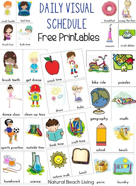 Extra Daily Visual Schedule Cards Free Printables | Visual schedules ...