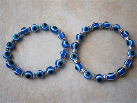 GREEK EVIL EYE Tibet Silver or resin spacer beads bracelet